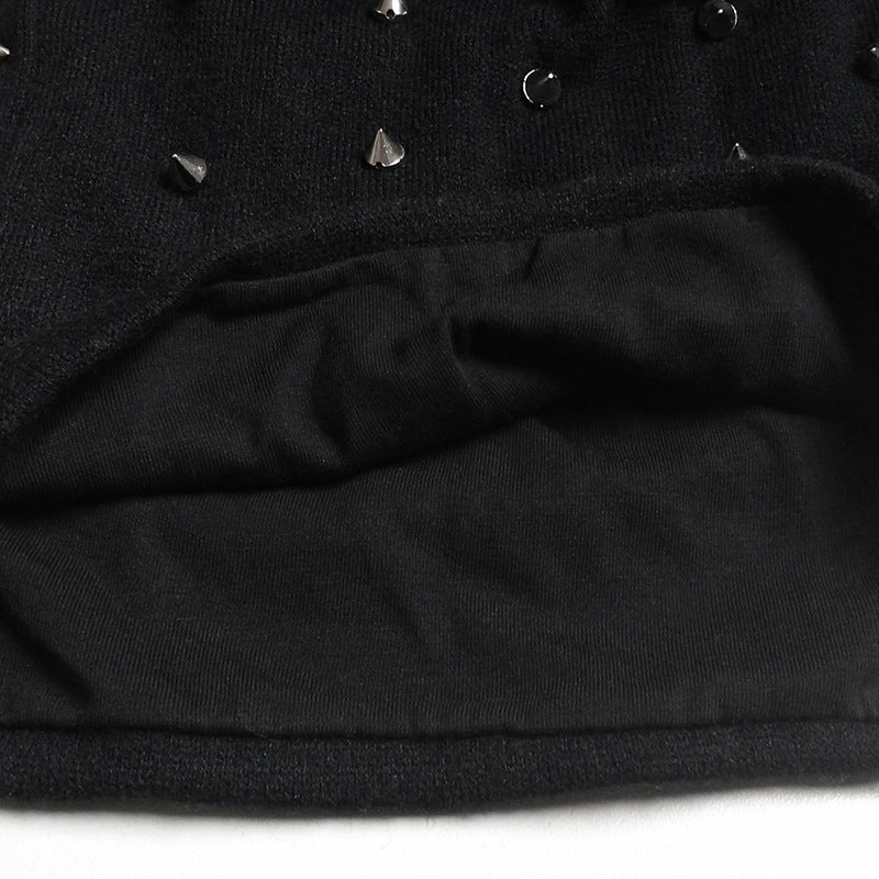 Solid Color Autumn And Winter Rivet Sewing Tam-o '-shanter