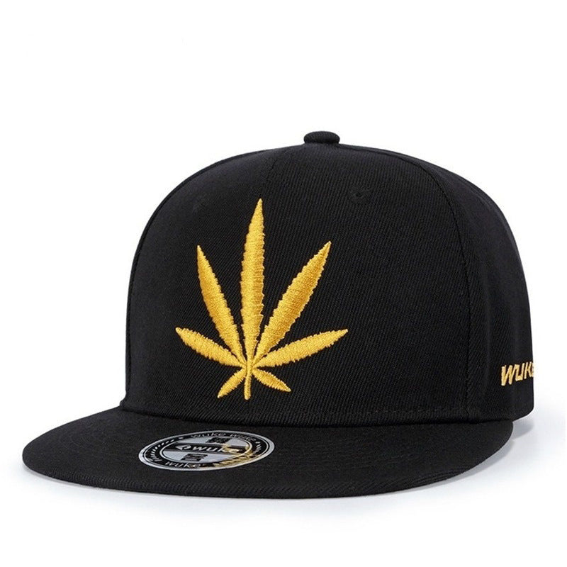Leaf Embroidery Cotton Hip-hop Men's And Women's Trend Street All-match Hat