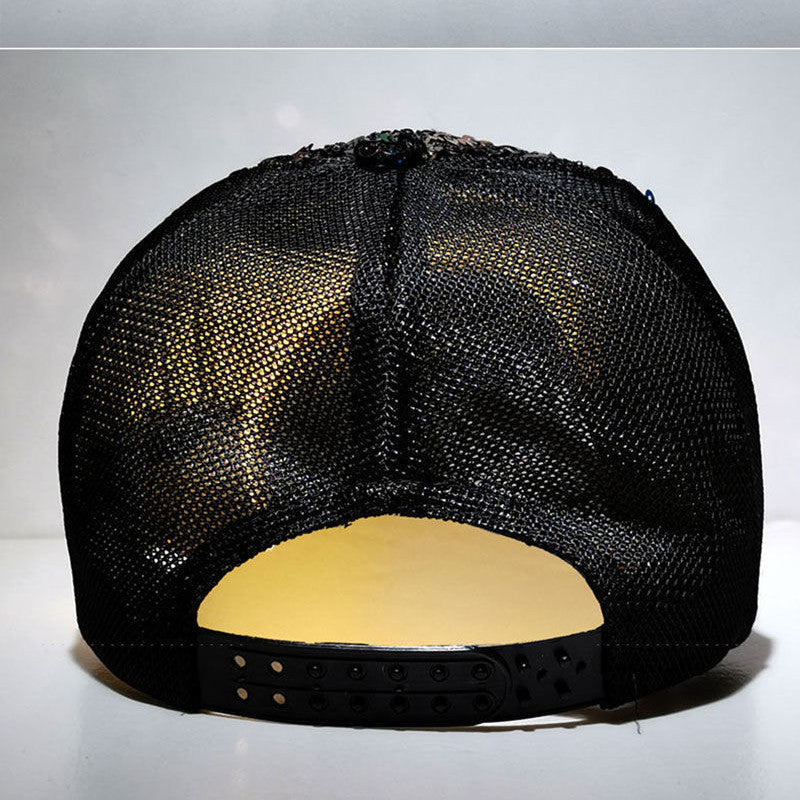 Hat Women'S Summer Colorful Sequins Fashion Caps Korean Style Hipsters