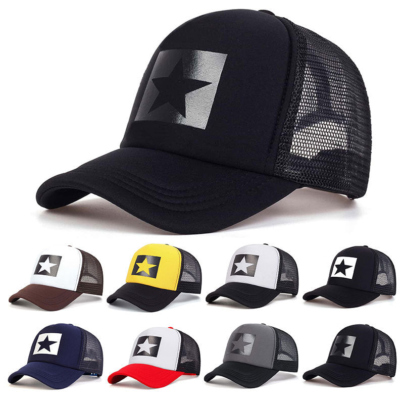 Five-pointed Star Letter Printed Sponge Baseball Hat