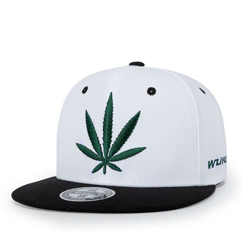 Leaf Embroidery Cotton Hip-hop Men's And Women's Trend Street All-match Hat