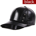 Casual Sheepskin Korean Style Baseball Cap Genuine Leather