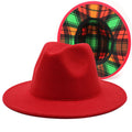 Men's And Women's Double-sided Color Matching Woolen Fedora Hat