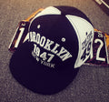 Hip Hop Hat Black And White Elements 1947 Letters Peaked Cap