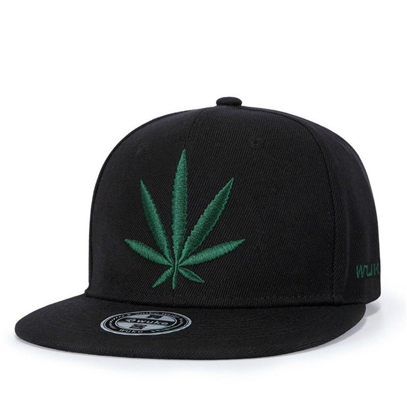 Leaf Embroidery Cotton Hip-hop Men's And Women's Trend Street All-match Hat